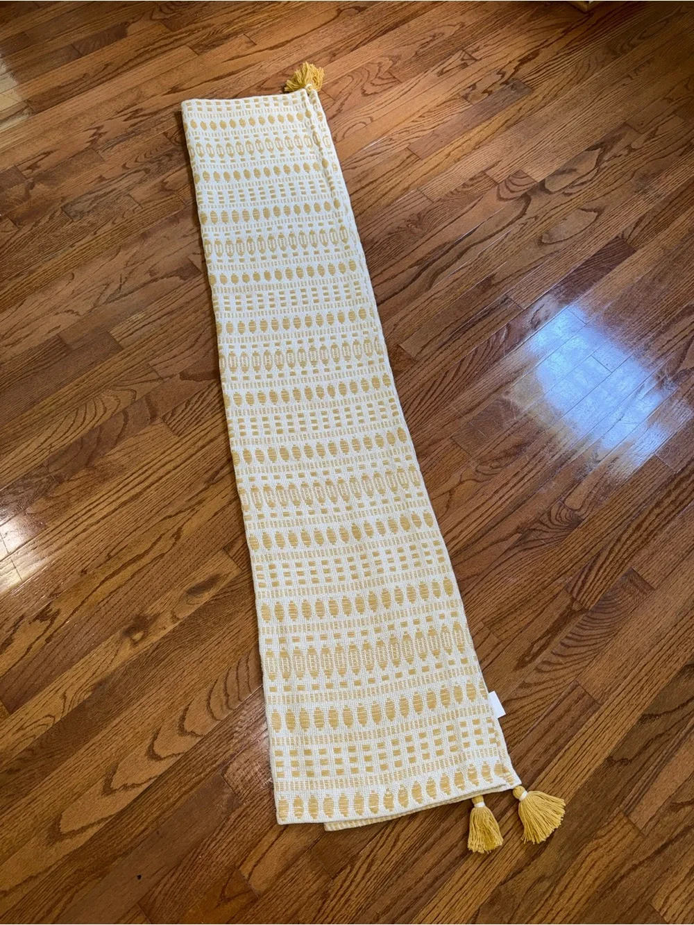 Celerie Kemble Beige & Mustard Yellow Knit Throw Blanket